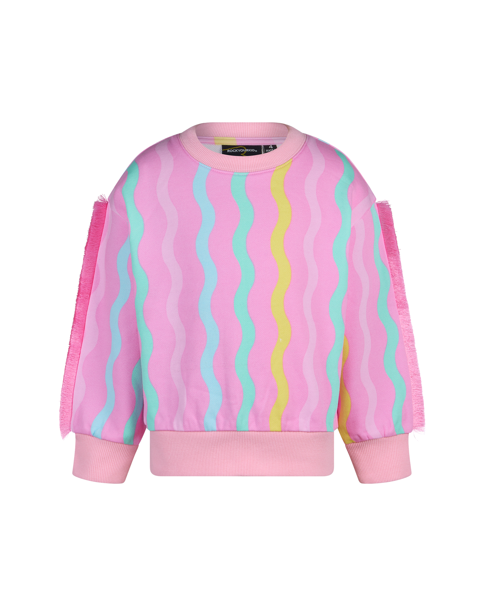 CANDY STRIPE FUNKY FRINGE SWEATSHIRT