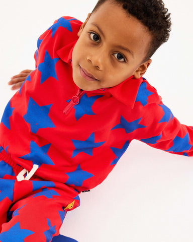 RED STAR QUARTER ZIP SWEATSHIRT
