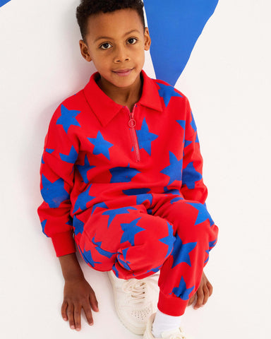 RED STAR QUARTER ZIP SWEATSHIRT