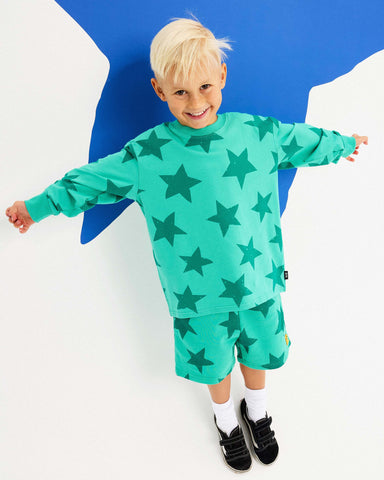 GREEN STAR TRACK SHORTS