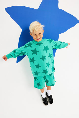 GREEN STAR LONG SLEEVE T-SHIRT