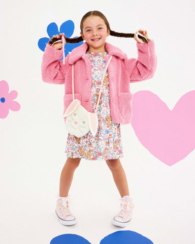 PINK FAUX SHERPA JACKET