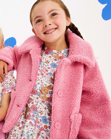 PINK FAUX SHERPA JACKET