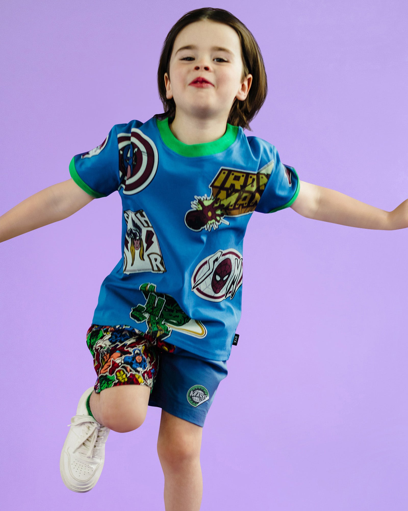 MARVEL AVENGERS COLOUR BLOCK WOVEN SHORTS