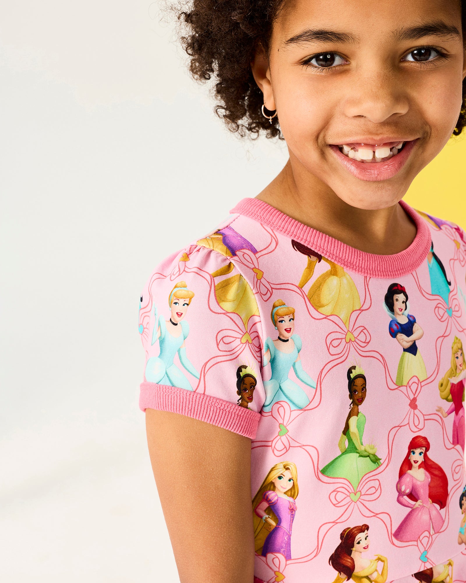 DISNEY PRINCESS RIBBON SHORT SLEEVE WAISTED DRESS