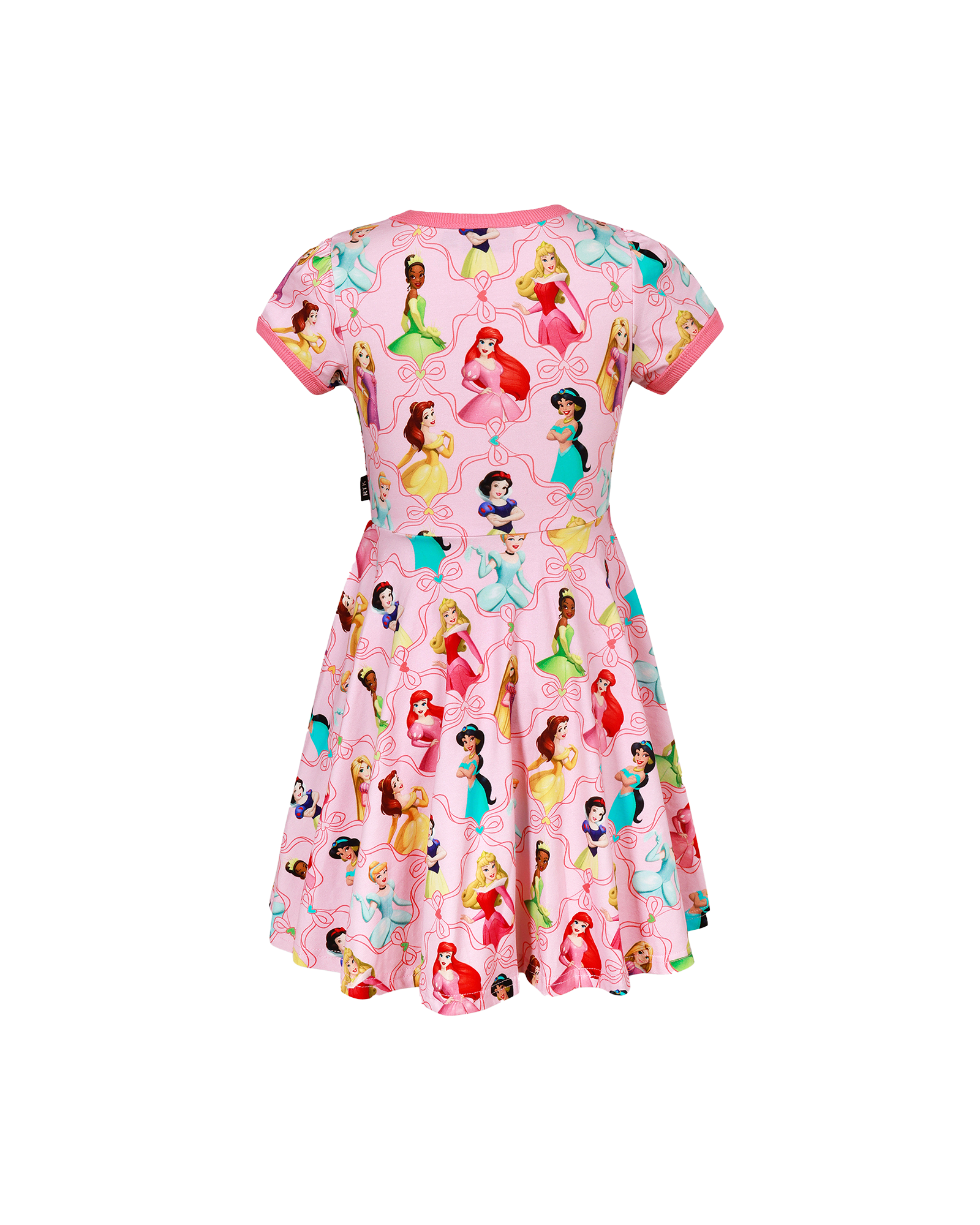 DISNEY PRINCESS RIBBON SHORT SLEEVE WAISTED DRESS