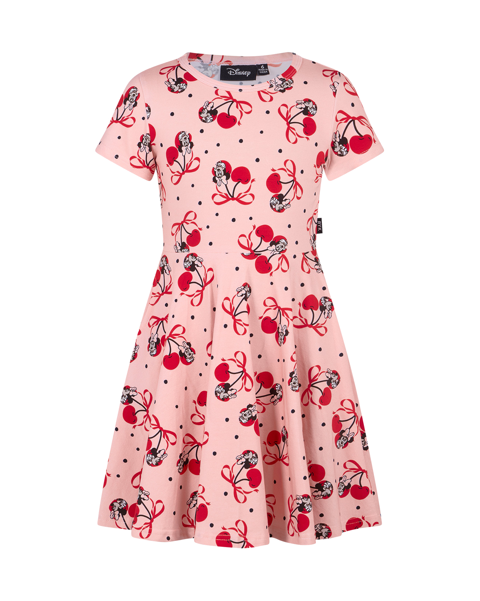 DISNEY MINNIE CHERRIES SHORT SLEEVE WAISTED DRESS