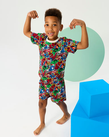 MARVEL AVENGERS CLOSE UP SHORT SLEEVE PJ SET