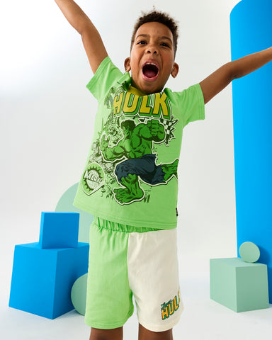 MARVEL INCREDIBLE HULK SHORT SLEEVE PJ SET
