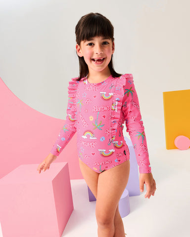 BARBIE STAR LONG SLEEVE FRILL PADDLESUIT