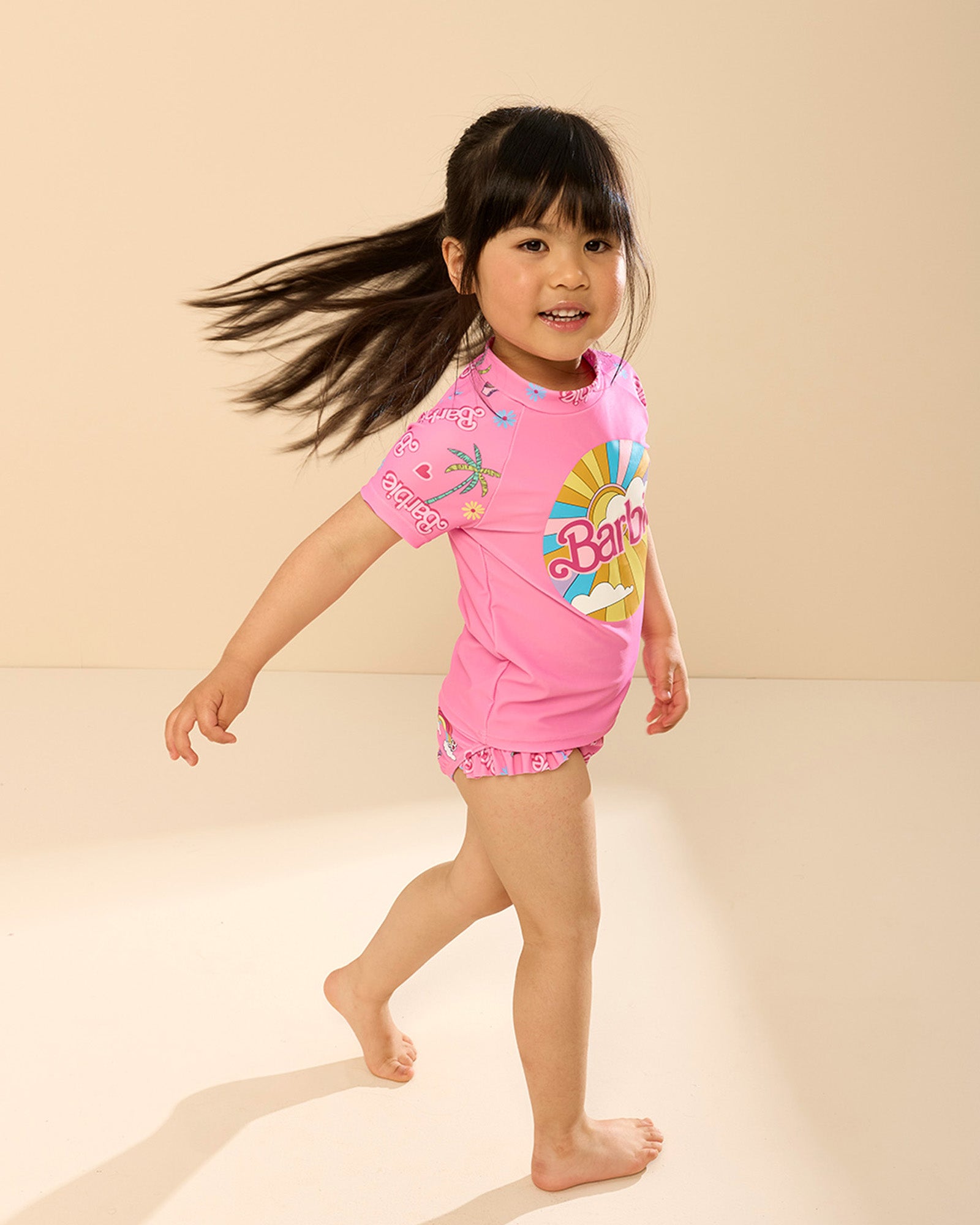 BARBIE SHORT SLEEVE RASH SWIM SET