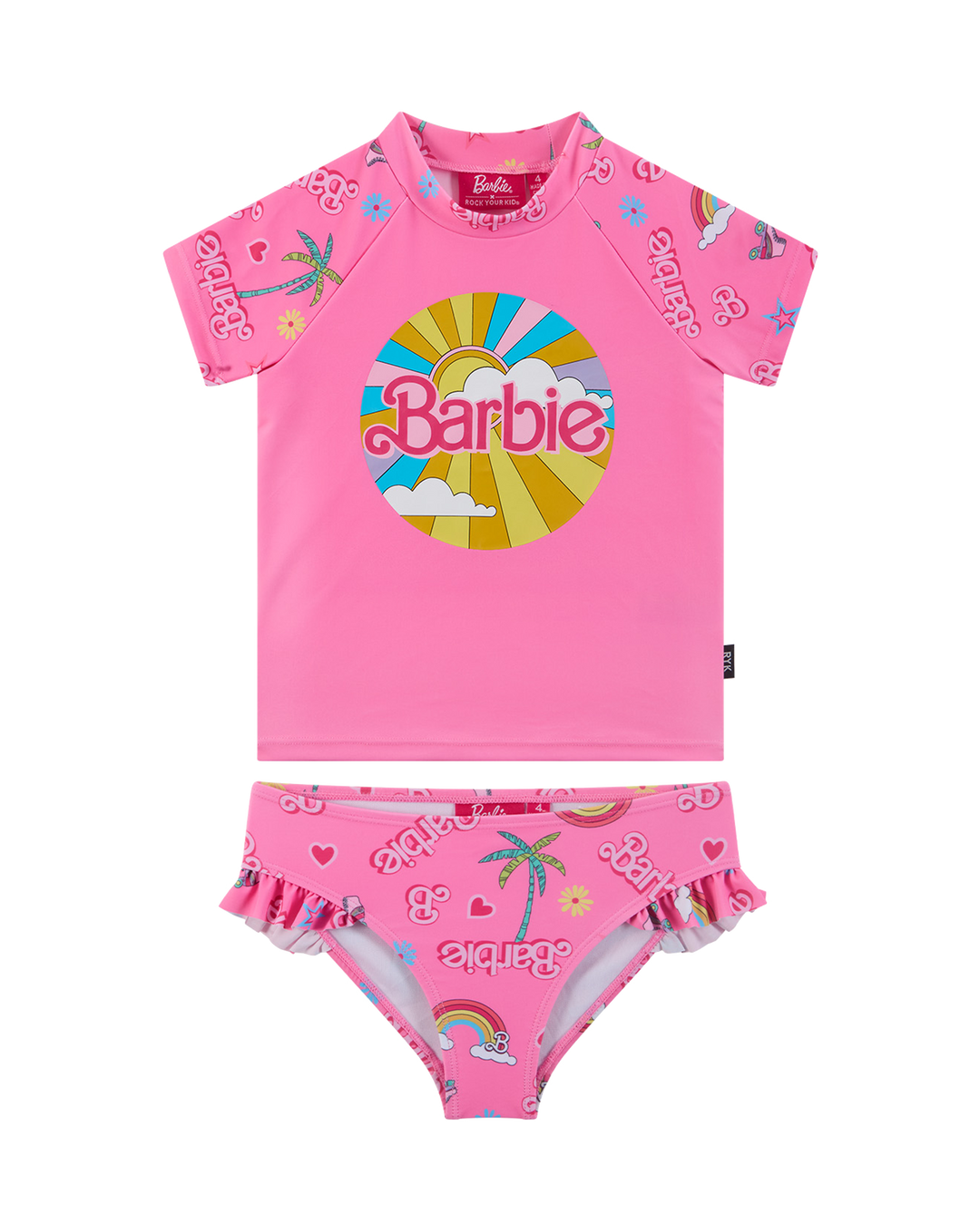 BARBIE SHORT SLEEVE RASH SWIM SET | Rock Your Baby