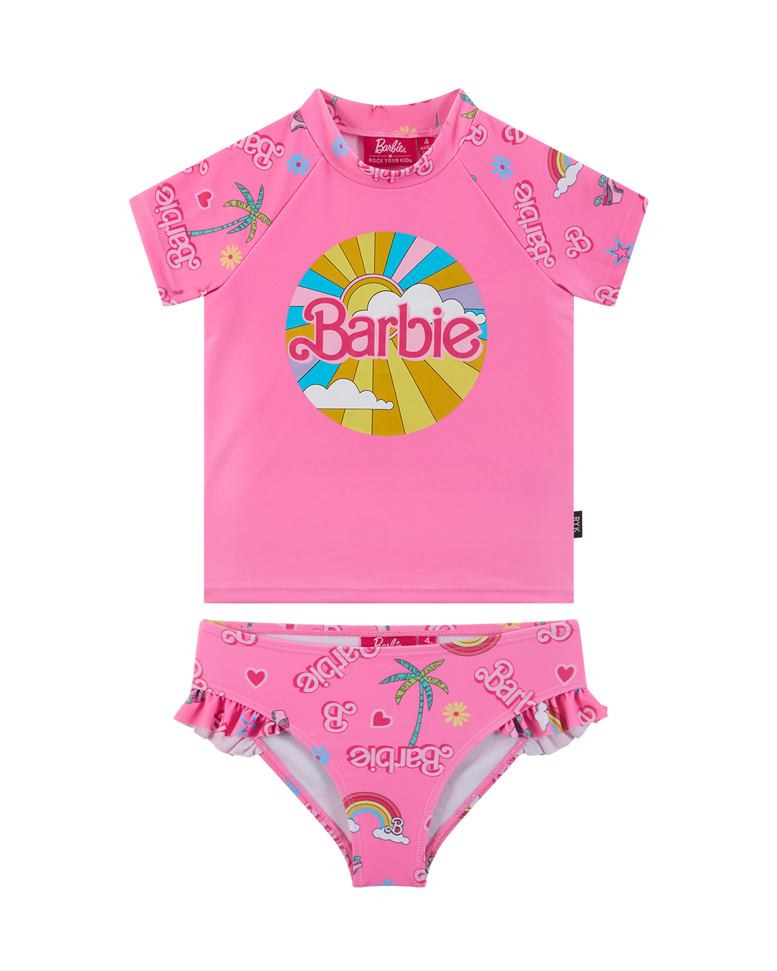BARBIE SHORT SLEEVE RASH SWIM SET | Rock Your Baby
