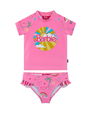 BARBIE SHORT SLEEVE RASH SWIM SET