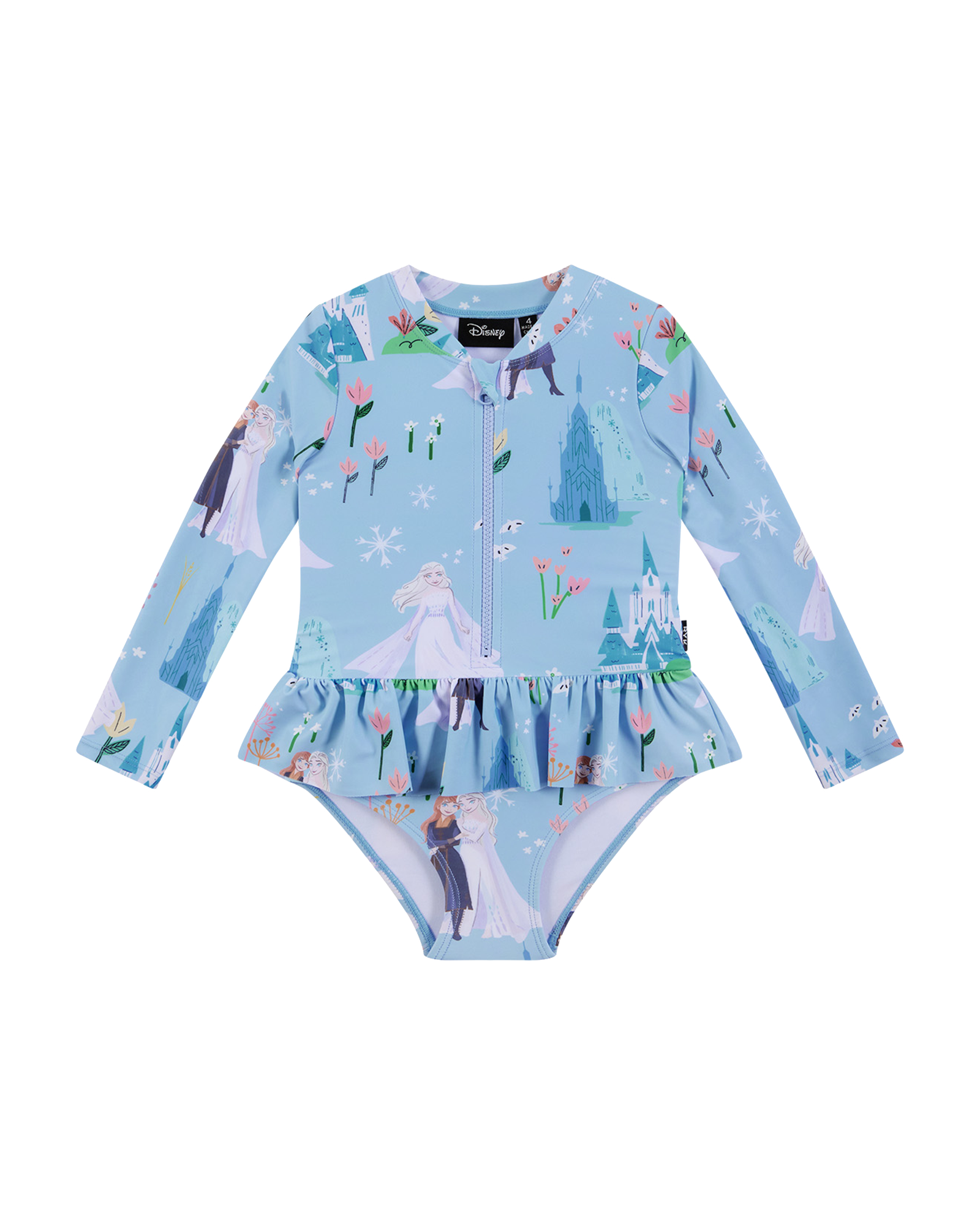 DISNEY FROZEN LONG SLEEVE RUFFLE PADDLESUIT