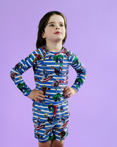 MARVEL OFF BEAT LONG SLEEVE RASHIE SWIM SET