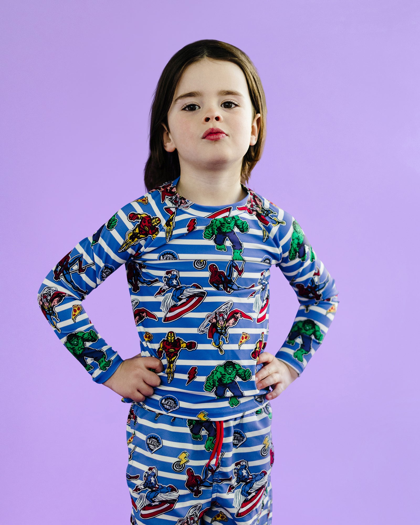 MARVEL OFF BEAT LONG SLEEVE RASHIE SWIM SET