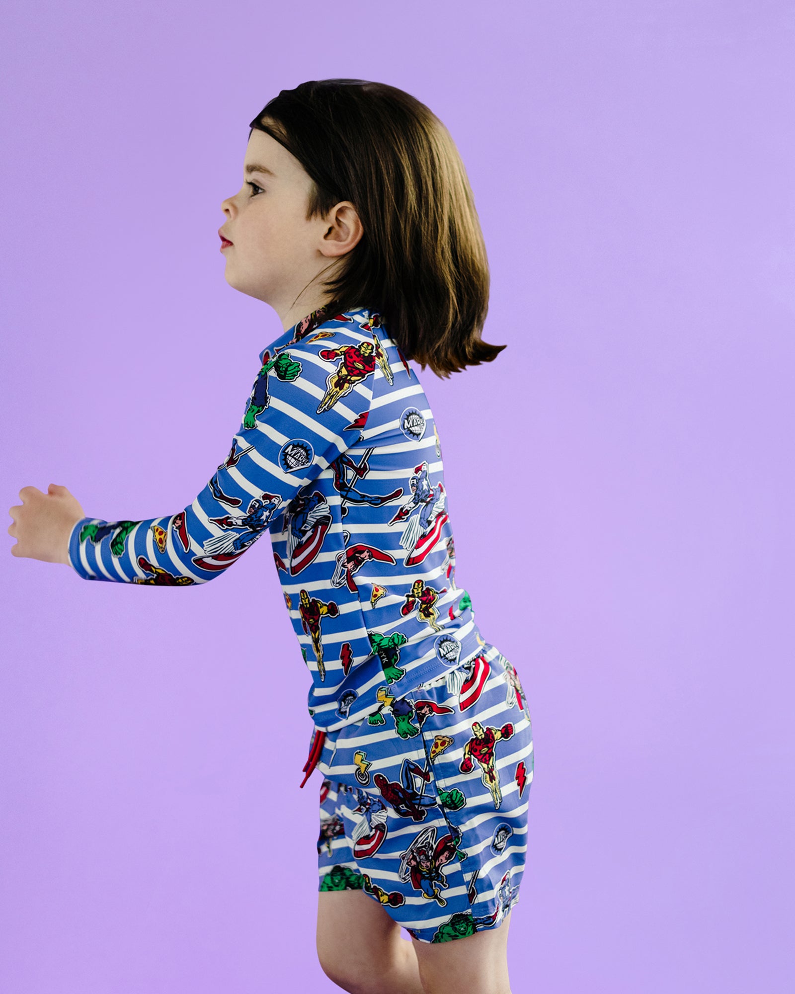 MARVEL OFF BEAT LONG SLEEVE RASHIE SWIM SET