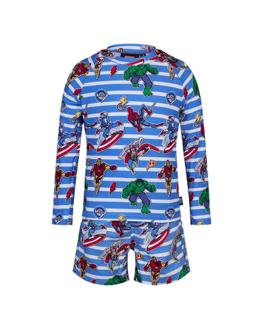 MARVEL OFF BEAT LONG SLEEVE RASHIE SWIM SET