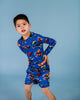 HOT WHEELS LONG SLEEVE RASHIE SWIM SET