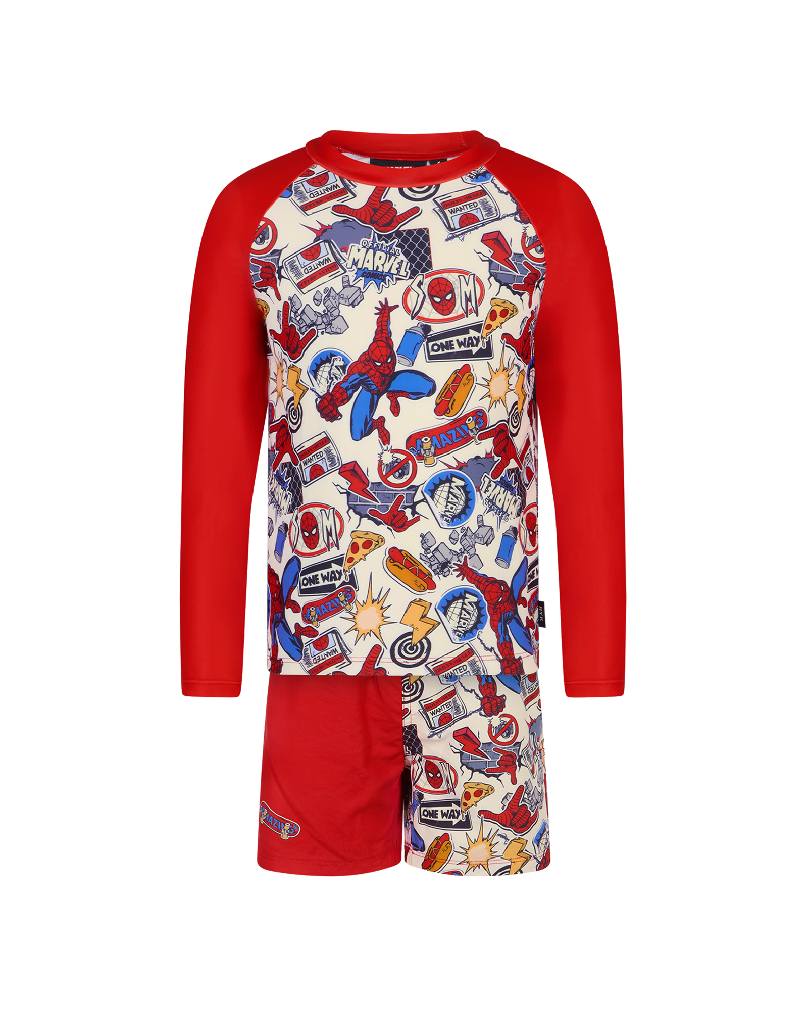 SPIDER-MAN SPIDEY OFF BEAT LONG SLEEVE RASHIE SWIM SET