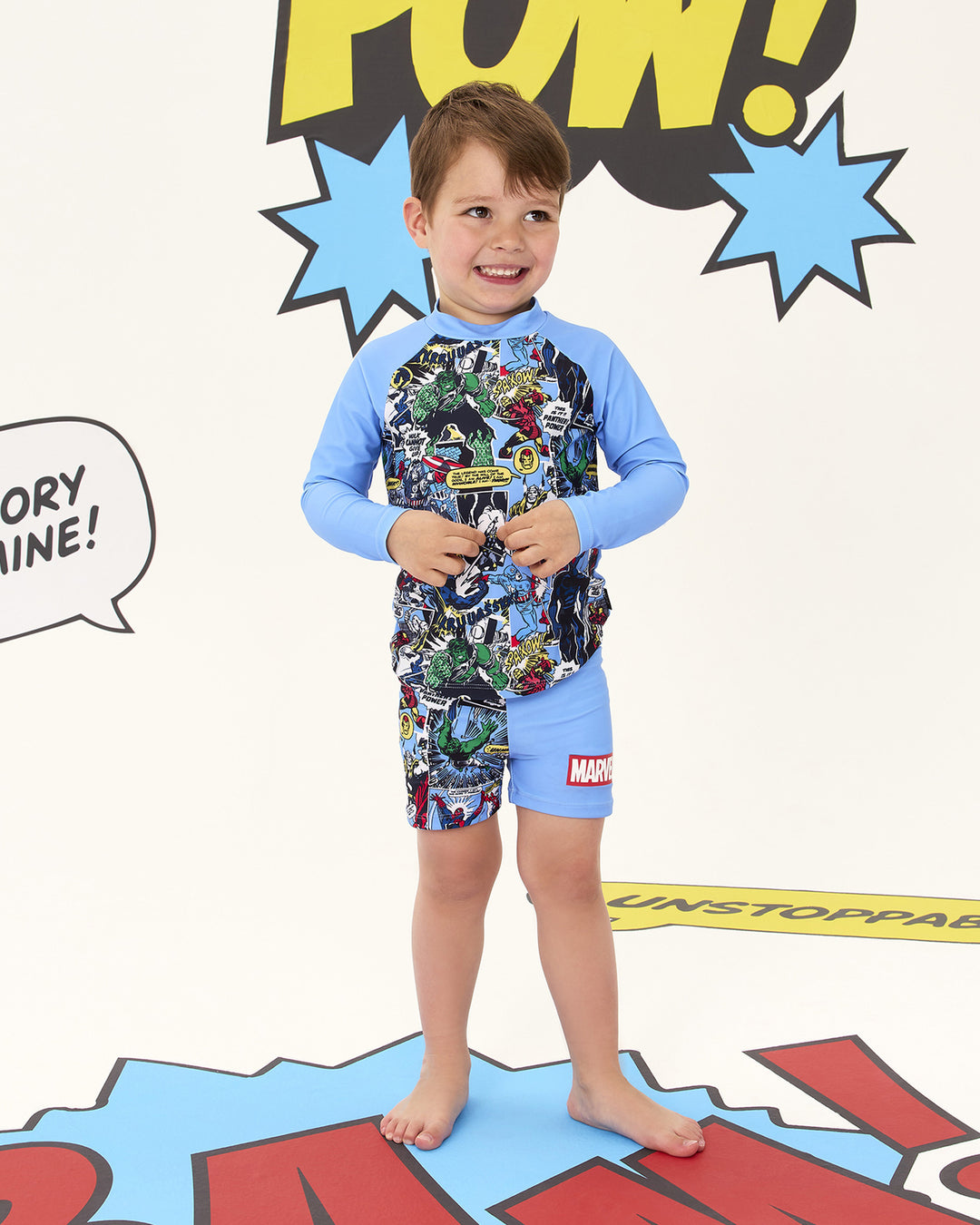 Marvel Rashie Set in Blue Haze - Rock Your Kid boys swimwear, view 2