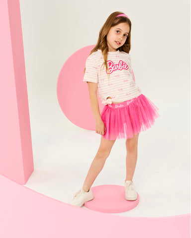 BARBIE STRIPE SHORT SLEEVE T-SHIRT