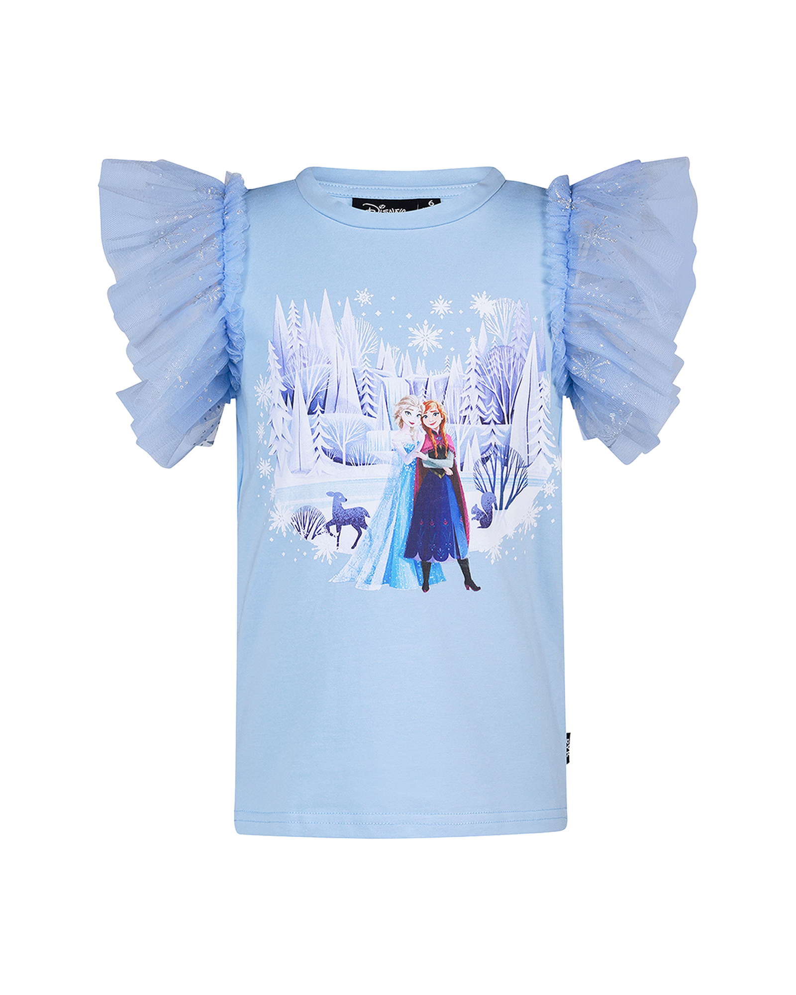 DISNEY FROZEN PRINCESSES SHORT SLEEVE FRILL T-SHIRT