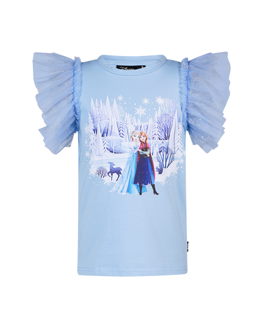 DISNEY FROZEN PRINCESSES SHORT SLEEVE FRILL T-SHIRT