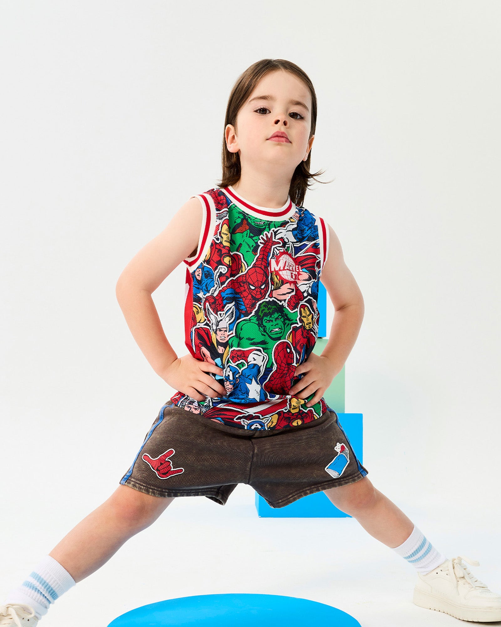 MARVEL AVENGERS BASKETBALL SINGLET IN RED