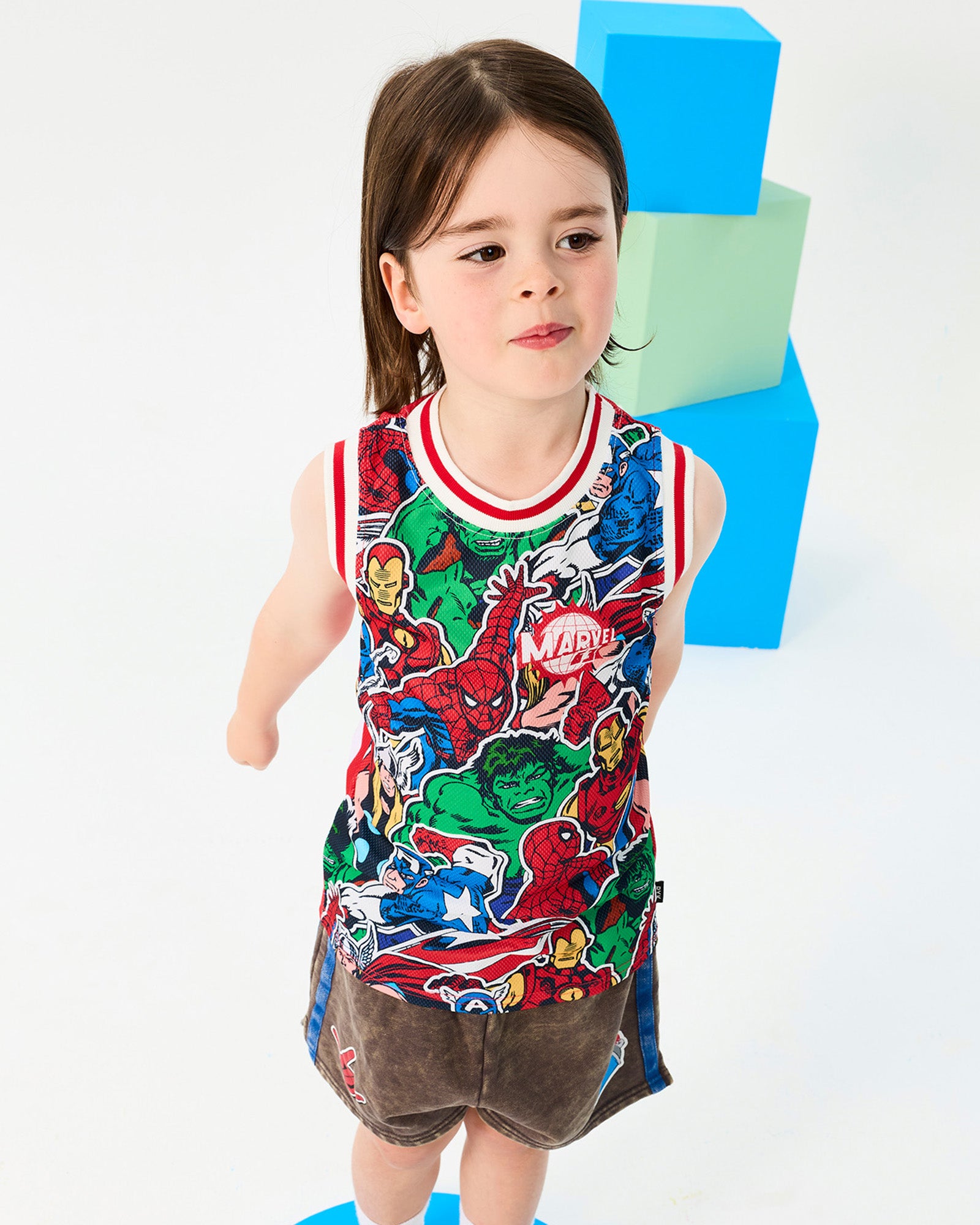 MARVEL AVENGERS BASKETBALL SINGLET IN RED