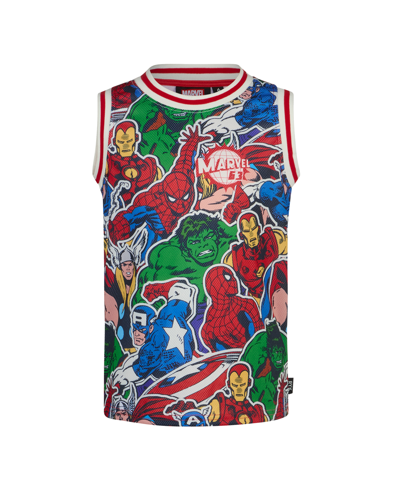MARVEL AVENGERS BASKETBALL SINGLET IN RED