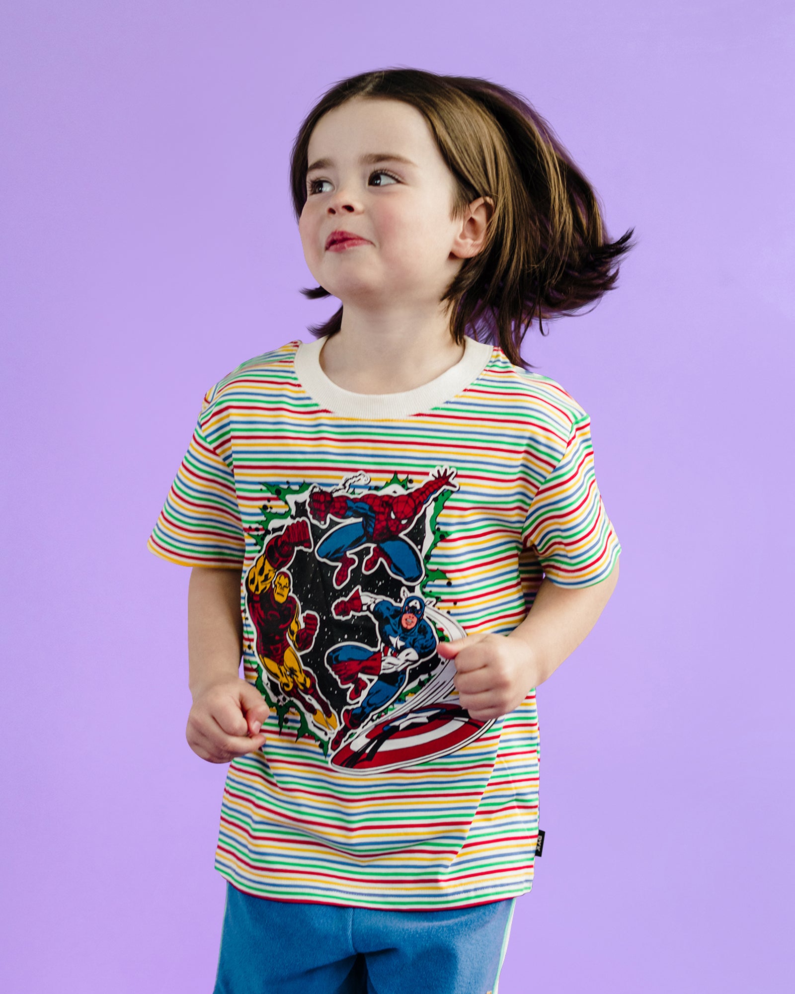 MARVEL AVENGERS STRIPE SHORT SLEEVE T-SHIRT