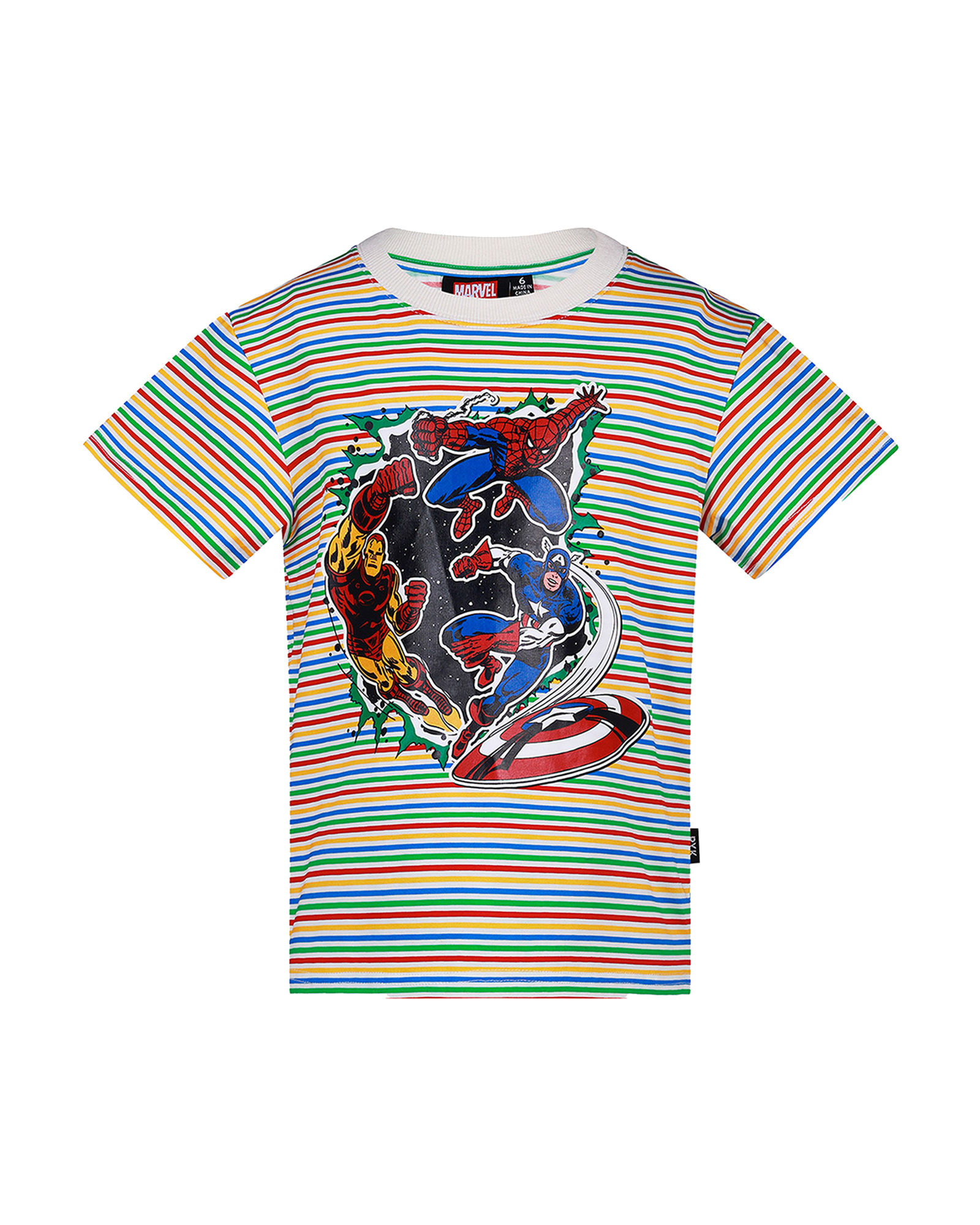MARVEL AVENGERS STRIPE SHORT SLEEVE T-SHIRT