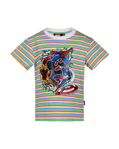 MARVEL AVENGERS STRIPE SHORT SLEEVE T-SHIRT