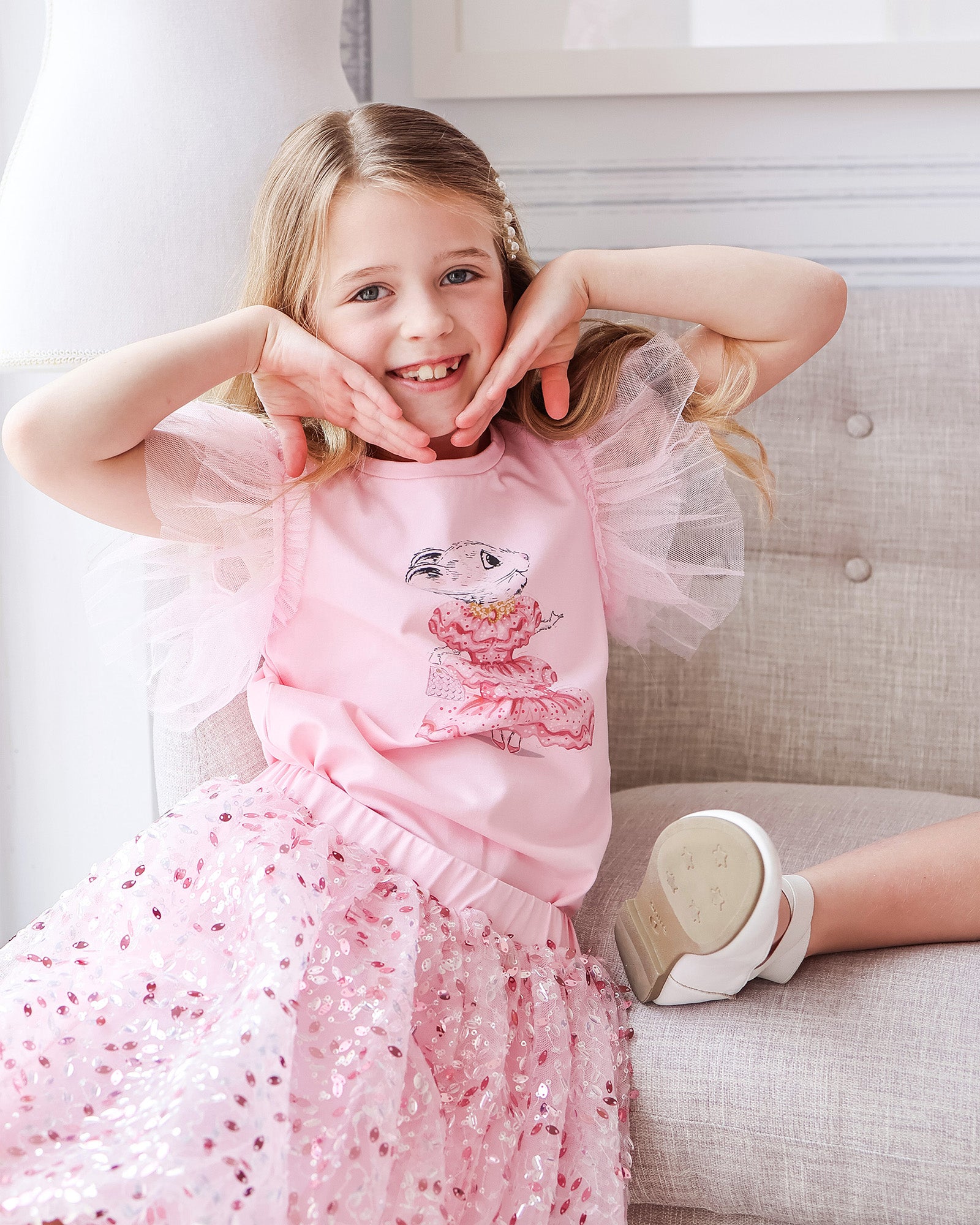 CLARIS THE MOUSE BLUSH T-SHIRT