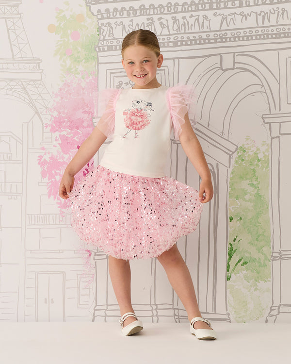 BUBBLY SKIRT IN SOFT PINK