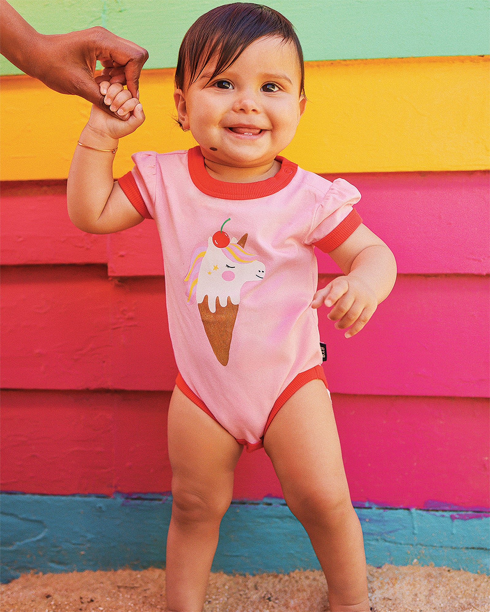 UNICORN ICE CREAM RUBY RINGER BODYSUIT