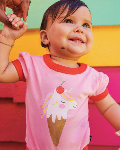UNICORN ICE CREAM RUBY RINGER BODYSUIT