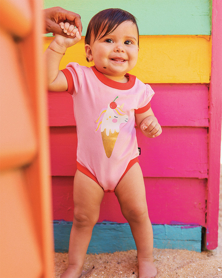 UNICORN ICE CREAM RUBY RINGER BODYSUIT