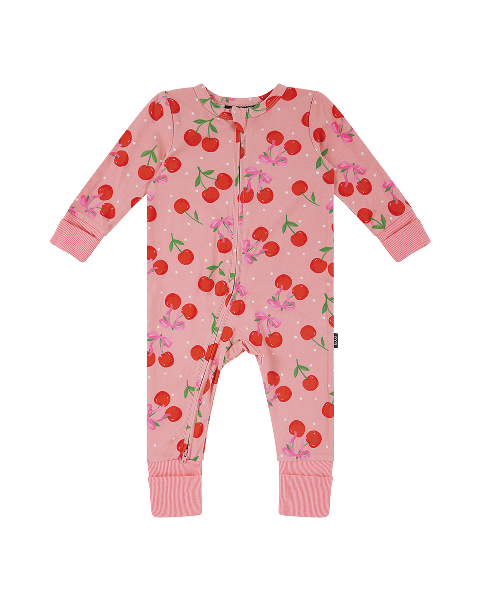 CHERRY POLKA LONG SLEEVE COVERALL