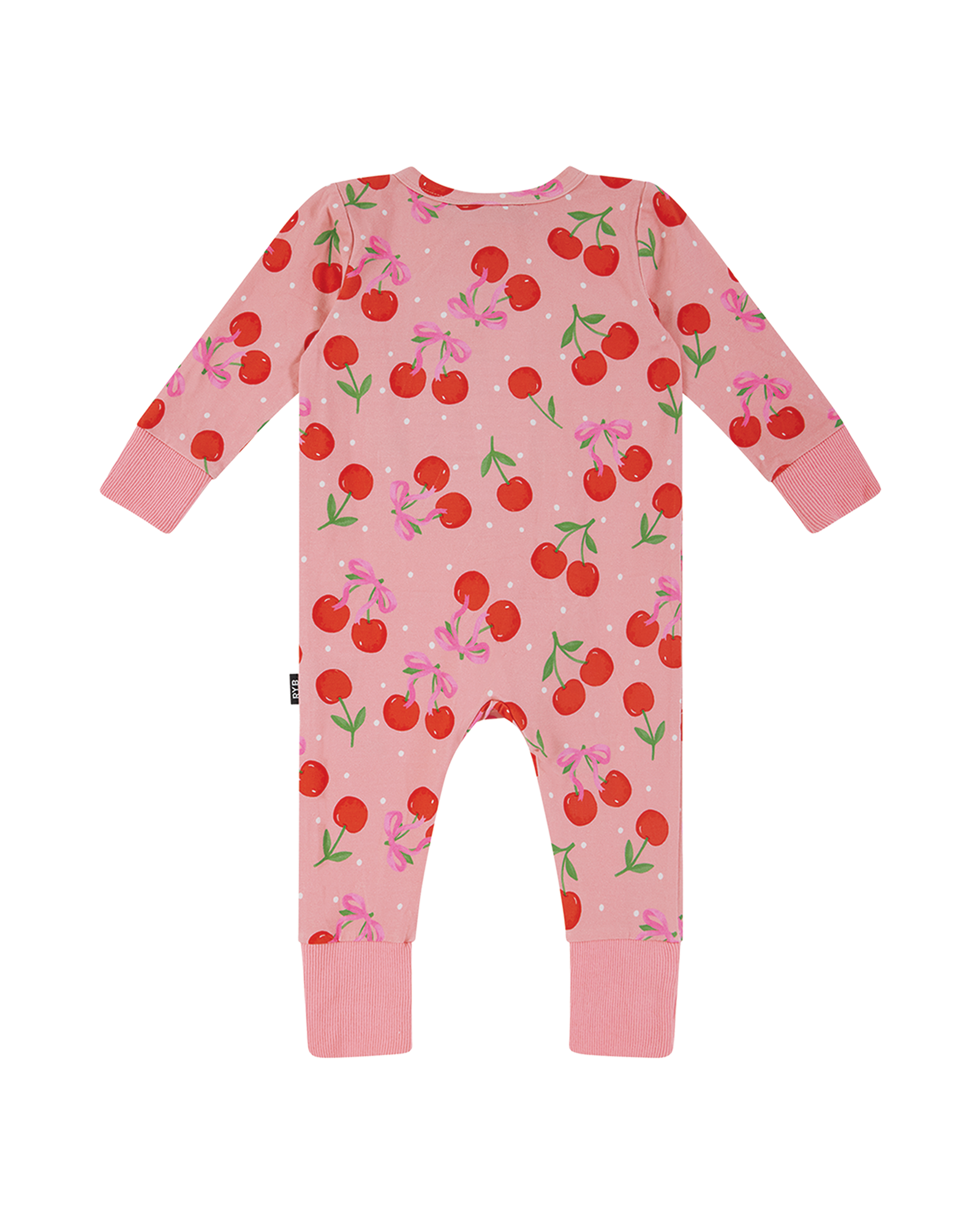 CHERRY POLKA LONG SLEEVE COVERALL