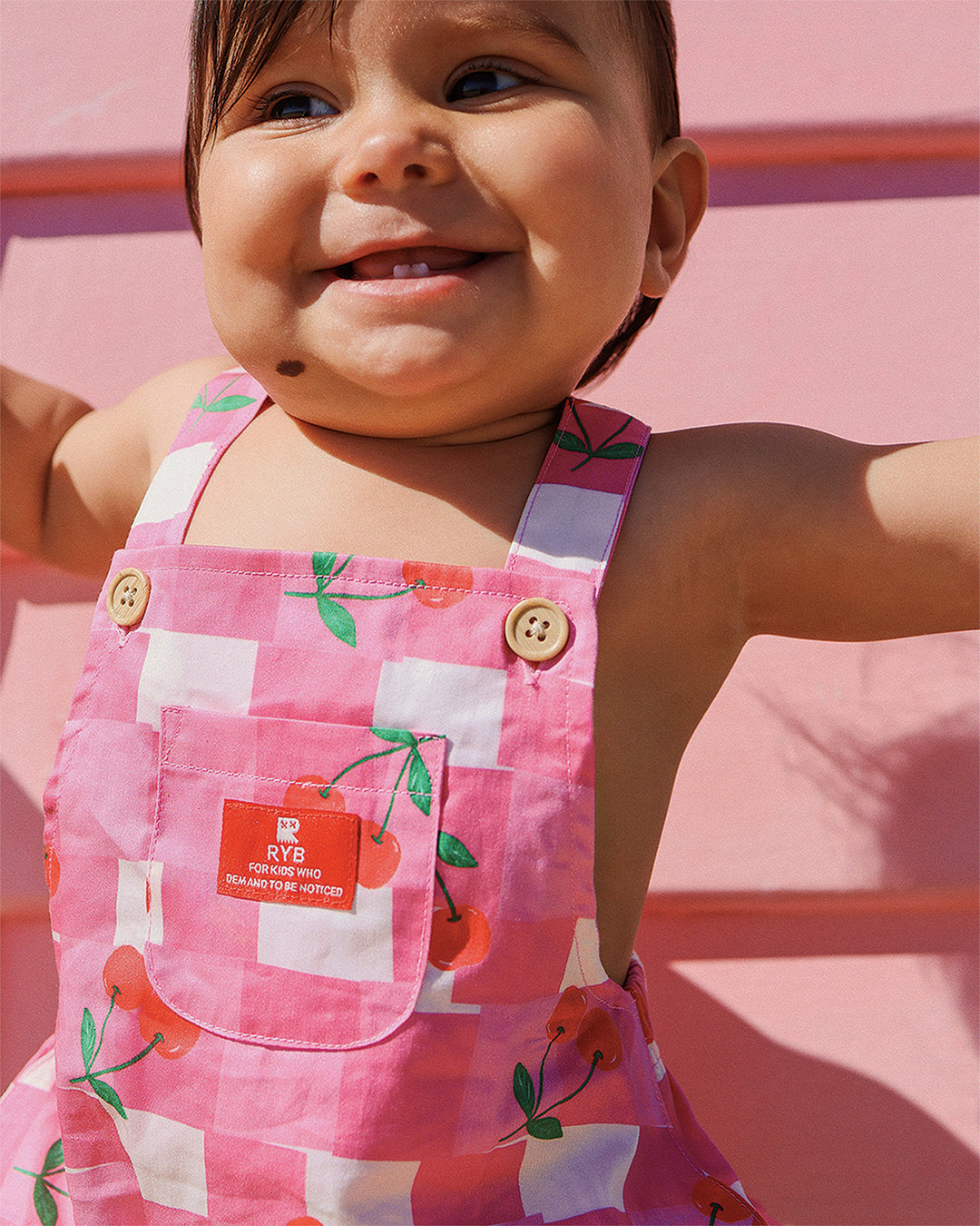 GINGHAM CHERRY ROSIE ROMPER