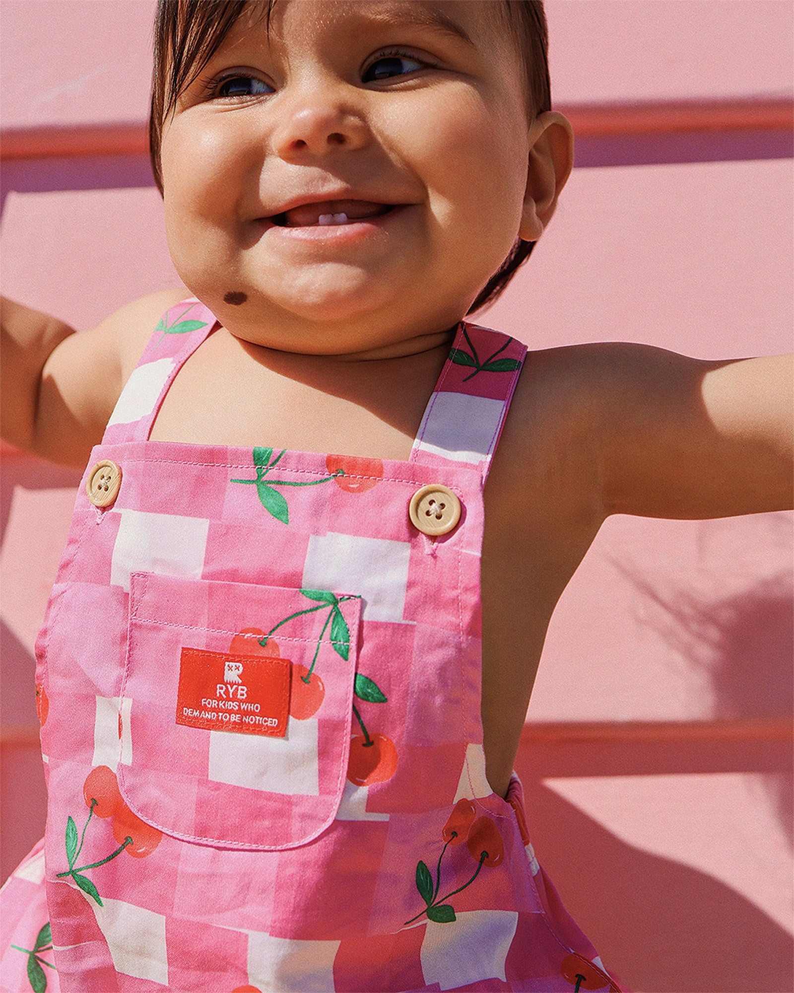 GINGHAM CHERRY ROSIE ROMPER