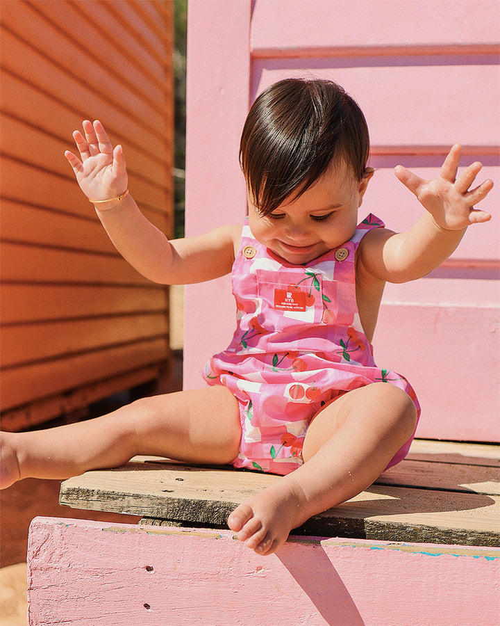 GINGHAM CHERRY ROSIE ROMPER