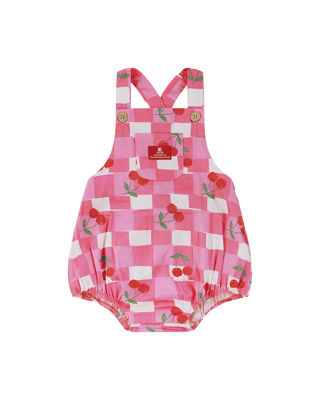 GINGHAM CHERRY ROSIE ROMPER