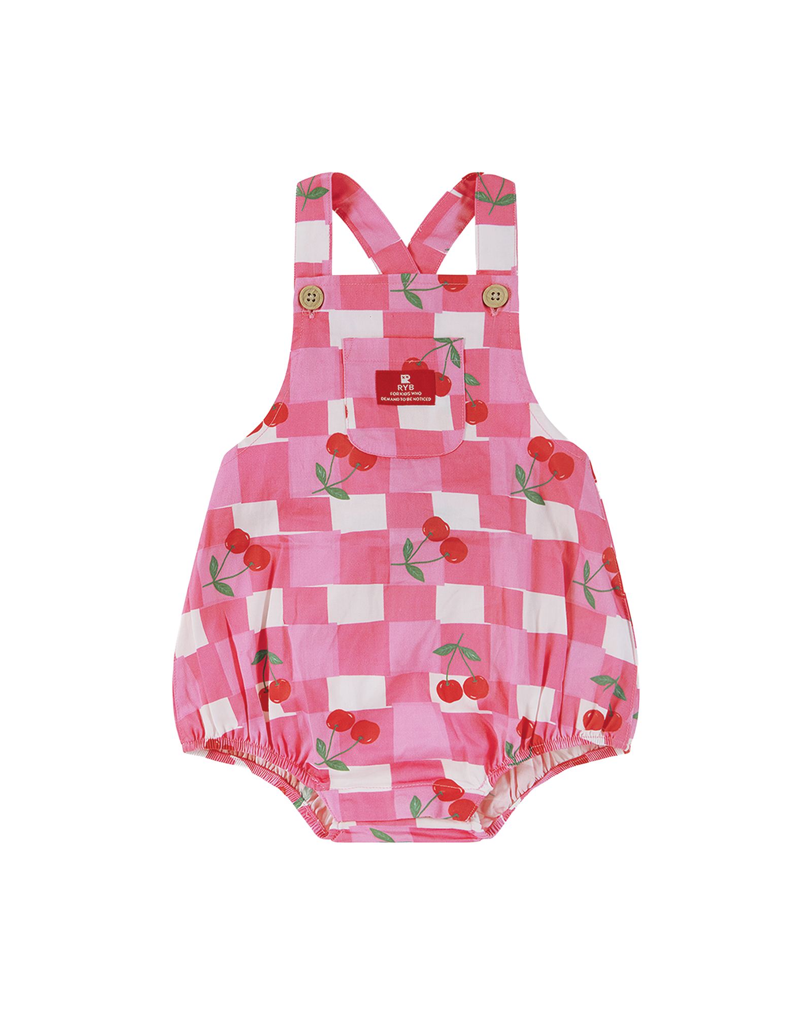 GINGHAM CHERRY ROSIE ROMPER