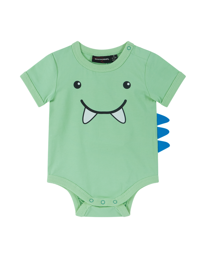 LITTLE DINO 3D BODYSUIT IN LAGOON
