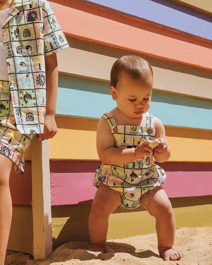 CHILL COVE WOVEN ROMPER
