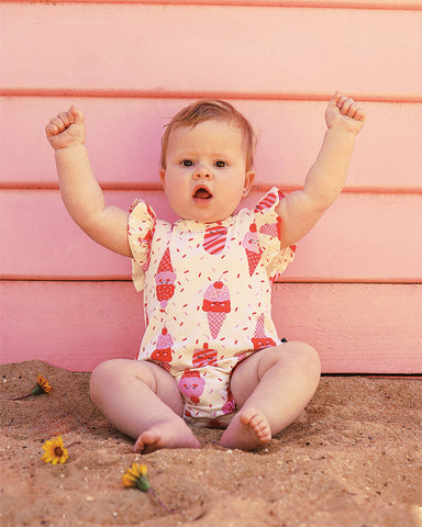CHERRY ICE CREAM BUBBLE BODYSUIT